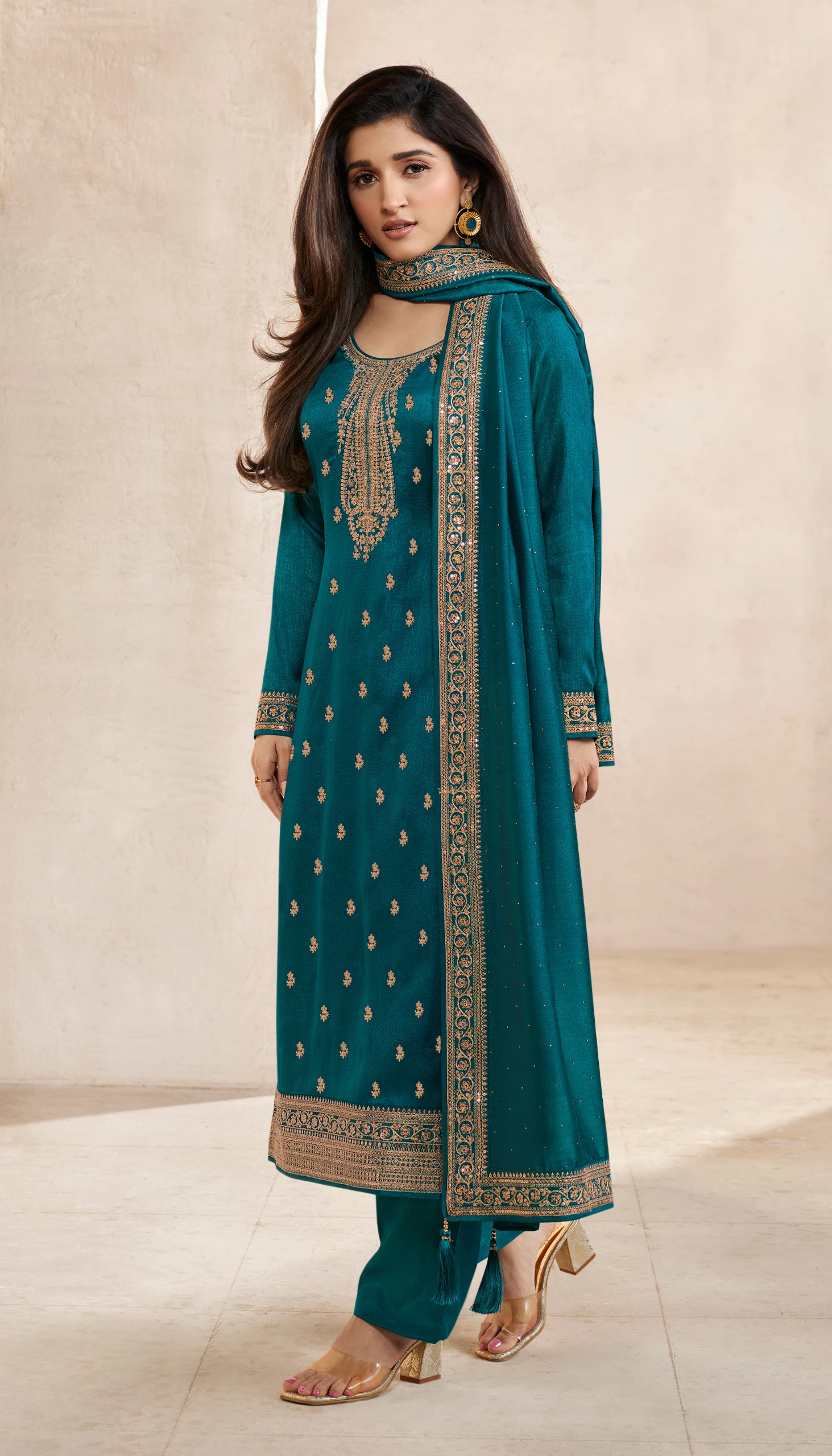 Vinay Fashion Aanchal Hitlit Embroidered Silk Wholesale Designer Salwar Suit Catalog — Wholesale Salwar Suits, MPA wholesale from Surat - Gallery Image 2